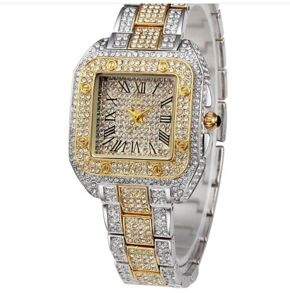 Women Luxury Watch noble Christmas gift Full diamond Business Jewelry buckle Square dial Classic banquet Ladies Leisure Busines watch