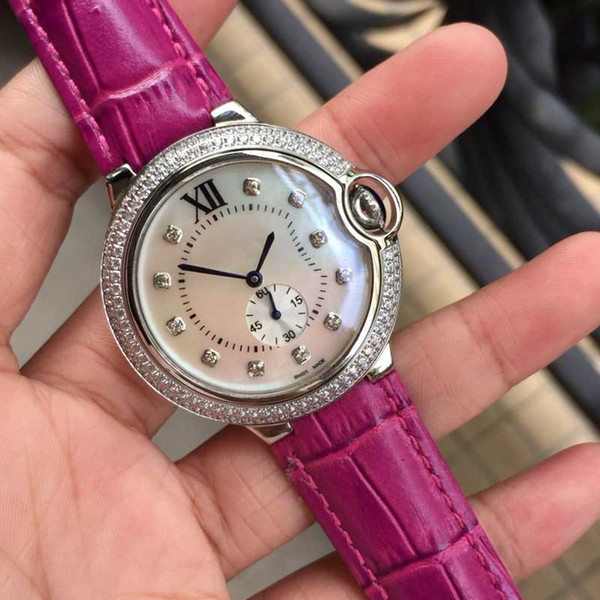 Best gift for women watch quartz leather silver stainless steel clock for ladies watches with mother of pearl dial diamonds watch