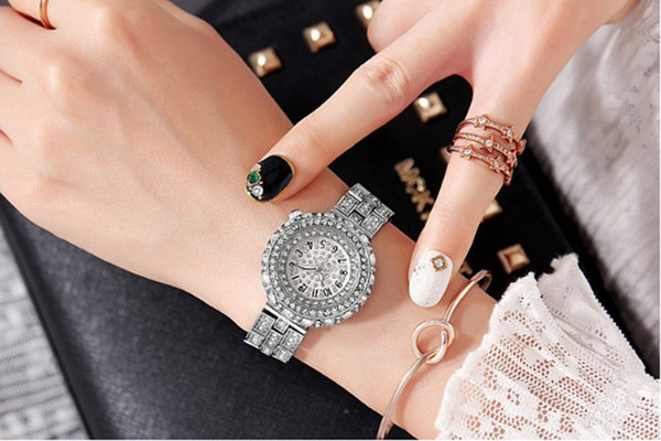 New Famous Luxury Crystal Wrist Watch For Ladies Gold Rose Gold Silver Size32mm