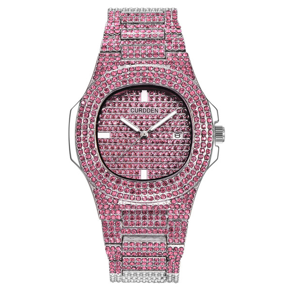 Hip Hop Bling Diamond Watch Women Fashion Women's Quartz Wrist Watches Female Stainless Steel Bracelet Relogio Feminino Ladies Dress Clock