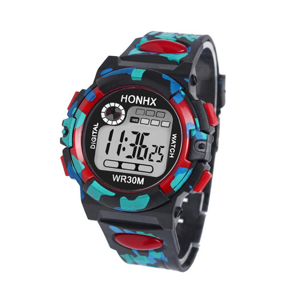 Honhx men's student led children's electronic watch multifunctional sports waterproof watches