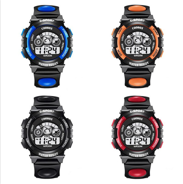 Children Sport Watch Boys Girls LED Digital Electronic Wrist Watch Luminous Alarm Clock Calendar Water-resistant Watches