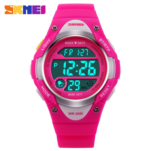 SKMEI Fashion Children Watches Outdoor Sports Alarm Week Display Chrono Waterproof Clock Boy Girl Digital Watch Kids Gift