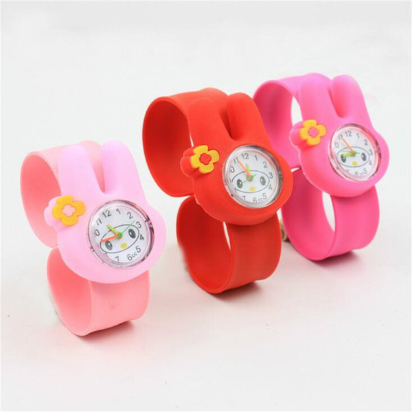 2019 Children Slap Watch Cute Animal Cartoon Quartz Analog Wristwatches Candy Color Silicone Sport Watch Kids Student Gift Watches