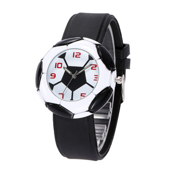 3D Football Cartoon Children Watch Girls Rubber Kids Watches Boys Cheap Blue Silicone Quartz WristWatch 3 Color Christmas Student gift