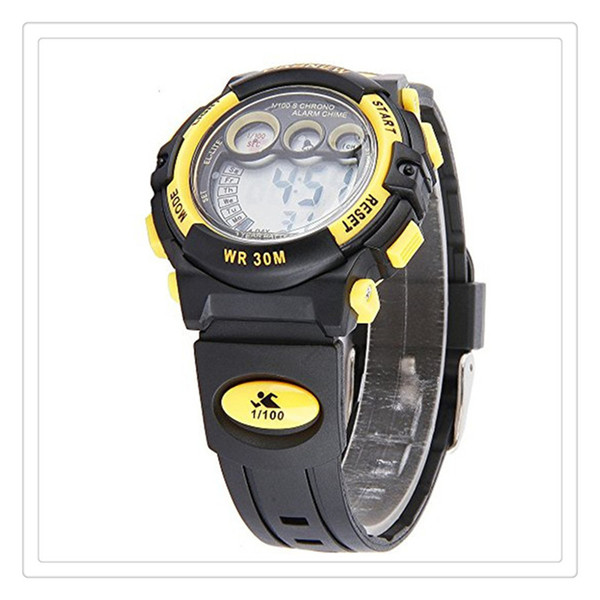 Cute Watch Waterproof LED Digital Sport Wrist Watch For Boys Girls Kids Childrens Special Gift Yellow