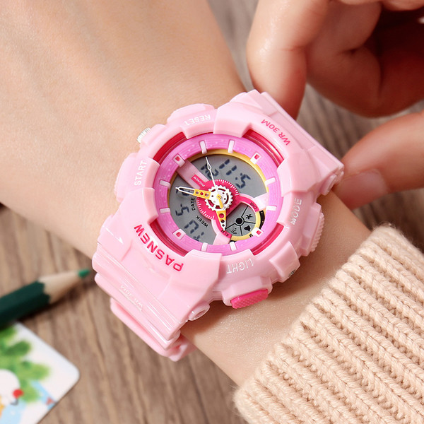 Students Waterproof Sports Watch Digital Watches Colorful Candy-colored Analog Wristwatch for Girls and Boys Children Watches