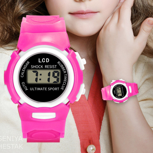 kids LED electronic sports watch fashion creative Children Girls Analog Digital Waterproof Sport Watch clock Gift