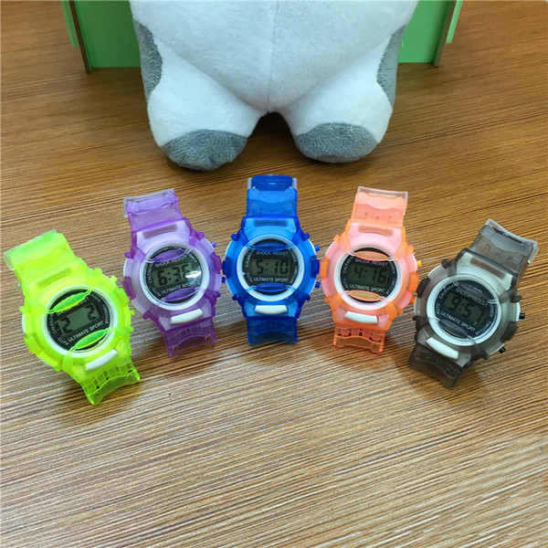 Candy Color Semitransparent Watch Boys Girls Children Students Watch Digital Sports Wrist Watch Small Gifts for Kids Free DHL Shipping