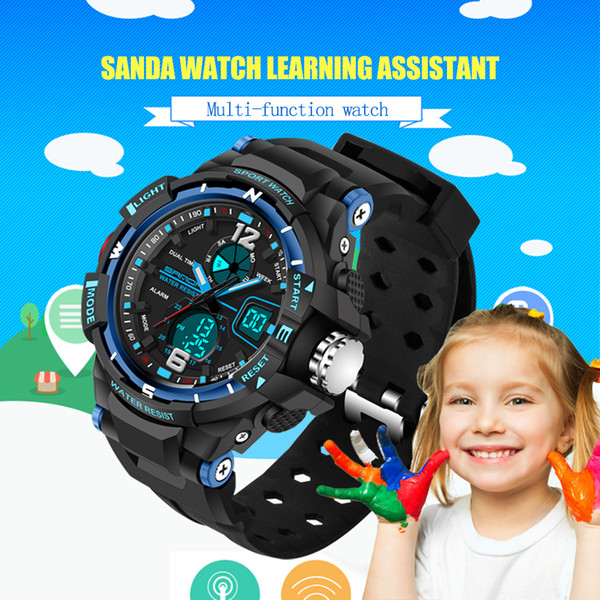 Factory Price Fashion SANDA Brand Children Sports Watches LED Digital Quartz Military Watch Boy Girl Student Multifunctional Wristwatches