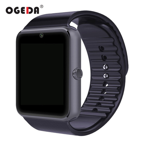 OGEDA Smart Watch Men GT08 Clock Sync Notifier Support Sim Card Bluetooth Connectivity for IOS Android Smartwatch Rubber Watch Y1892507