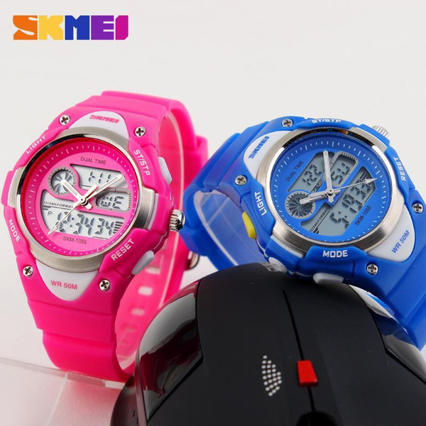 2019 SKMEI Children Fashion Sports Watches LED Digital Quartz Watch Student Military Multifunctional Wristwatches Relogio Feminino 1055