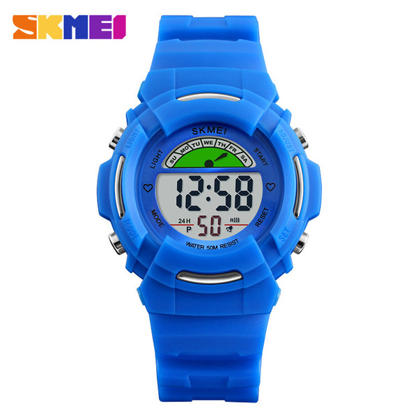 SKMEI New Sports Children Watches Fashion Alarm Watch Kids Back Light Waterproof Boy Digital Wristwatches Girl Relogio Infantil 1272