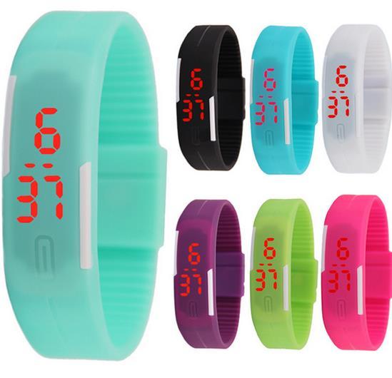 Movement LED silicone bracelet child boys and girls children watch jelly color electronic student couple fine quartz expression with explosi