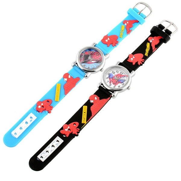 Hot New Rubber Blue Cartoon Child Boys Kid Chilren Analog Quartz Sports Spider Man Marvel Wrist Watch Gifts