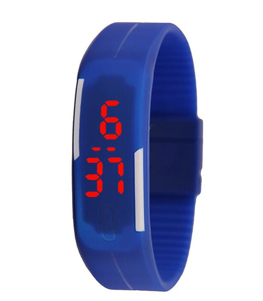 DHL shipping plastic rubber ultra-thin touch led sports watch electronic digital jelly candy Unisex Men women gift watches