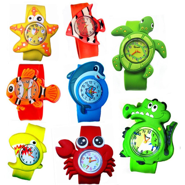 Children Slap Watch Cute Animal Cartoon Quartz Analog Wristwatches Candy Color Silicone Sport Watch Kids Student Gift Watches