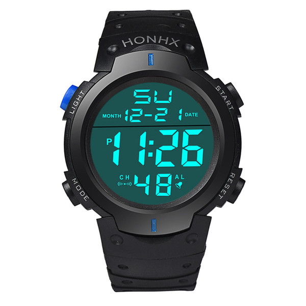 HONHX 2018 New Silicone LED Watch Hours Digital Watch Men Fashion Brand Male Clock Sports Relogio Masculino Wristwatch