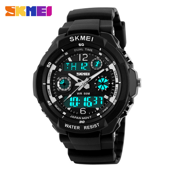 SKMEI Brand Fashion Children Sports Watches LED Analog Digital Quartz Watch Boys Girls Kids 50M Waterproof Wristwatches reloj