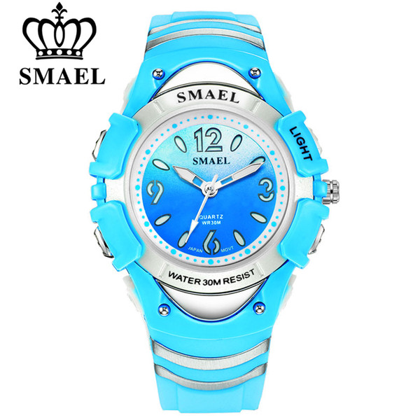 SMAEL Fashion Brand Children Watches LED Digital Quartz Watch Boy And Girl Student Clock Multifunctional Waterproof Wristwatches