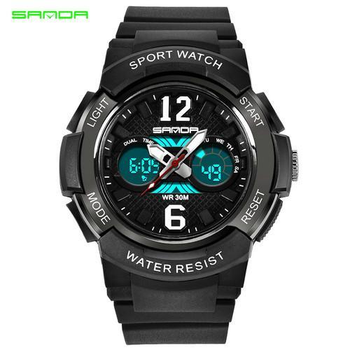 SANDA 757 Watches Children Colorful LED Back Light Sport Kids Wristwatches Alarm Chronograph 30m Waterproof Calendar Clock Gift