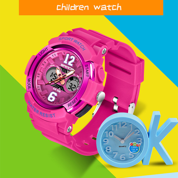 Personality New Fashion Children's Watch Boyes' and Girls' Students Sports Electronic Quartz 30M Waterproof Luminous Watch