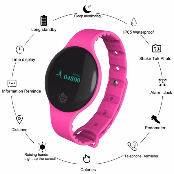 Bluetooth Women Fitness Sports Record Monitoring Smart Band Smart Wrist Band IP66 Healthy Sleep Monitoring Watch for IOS Android Y18110310