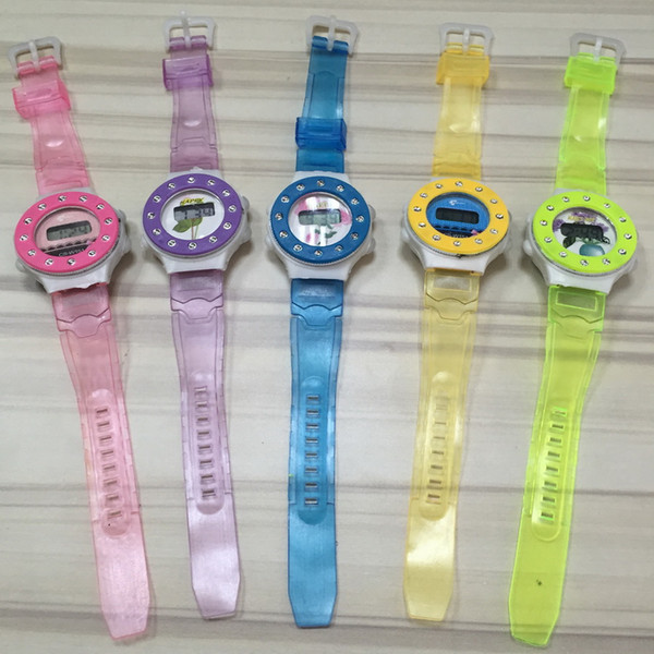 Candy Color Semitransparent Faux Diamond Watch Boys Girls Children Students Watch Digital Sports Watch Gifts for Kids Free DHL Shipping