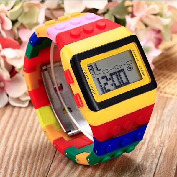 Electronic Colorful LED Rainbow digital watches digital wrist watch children boys girls Wristwatches Sports children's watches