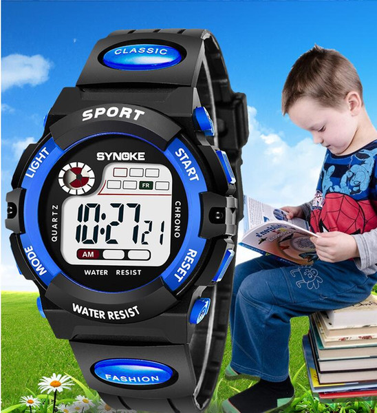 Fashion SYNOKE children boys girls sport led digital watch electronic Multifunction Luminous gift party student watches ST001