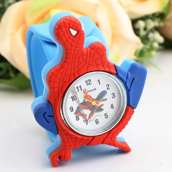 wholesale Christmas gift spideman slap watch Children Silicone band spideman cartoon quartz wristwatch with 7 colors kids boys girls watch