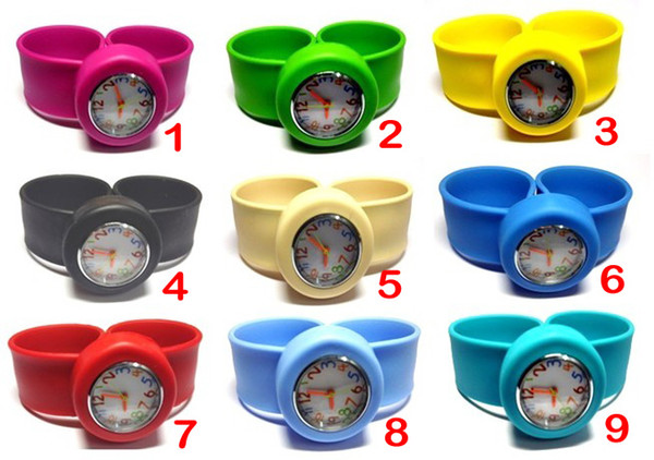 Free shipping New children size slap watch multicolor face kids quartz Watch gift novel fashion Discus the litera watches DHL free shipping