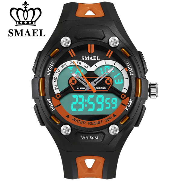 SMAEL Student Children Watch LED Digital Clock Electronic Wrist Watch For Boy Gift Kids Sports Watches Multifunction Waterproof Wristwatches