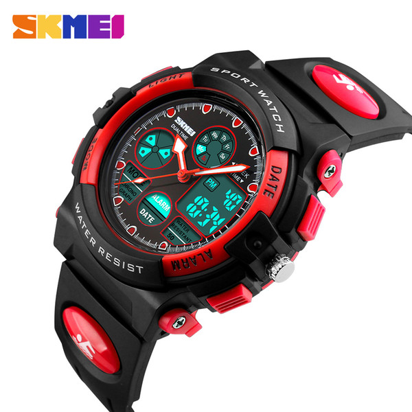 SKMEI Children Watches LED Digital Watch Waterproof Kids Sports Watches Multifunction Dual Display Wristwatches LED Watch 1163