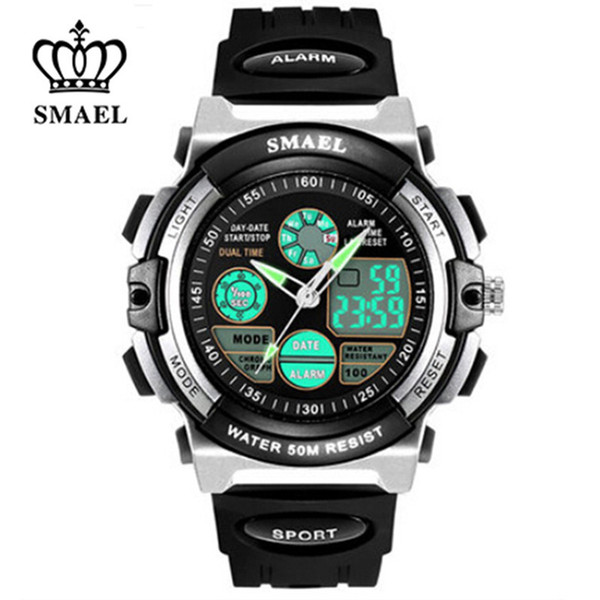 Smael Children Led Display Digital Watch 50m Waterproof Kids Sports Watches Multifunction Quartz Boys/girls Students Wristwatch