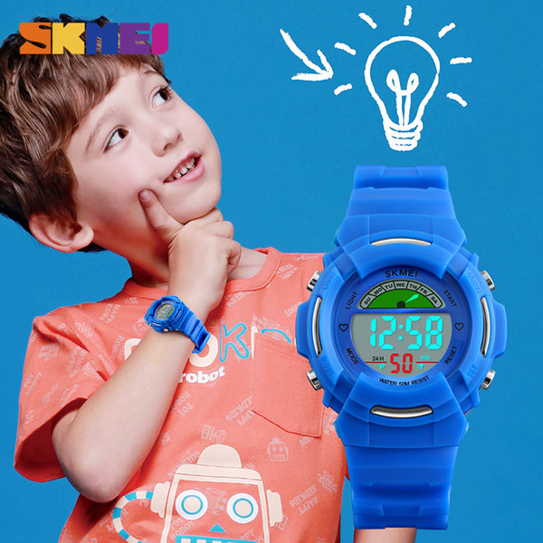 SKMEI New Sports Children Watches Fashion Alarm Watch Kids Back Light Waterproof Boy Digital Wristwatches Girl Relogio Infantil