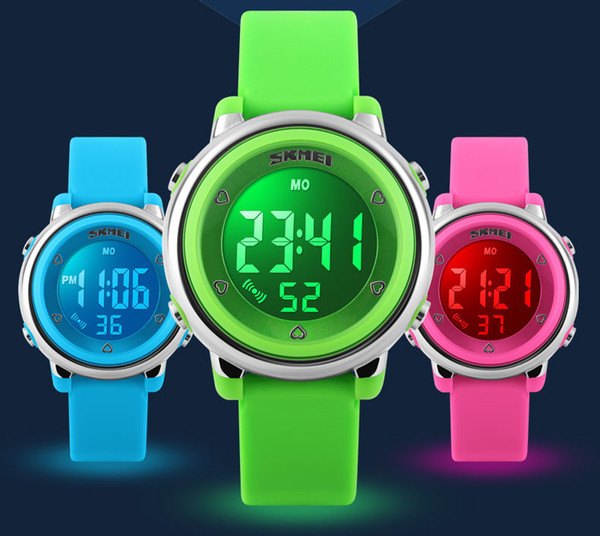 SKMEI new manufacturers led waterproof waterproof electronic watch silicone electronic watches led children's watches 1 pcs shipping