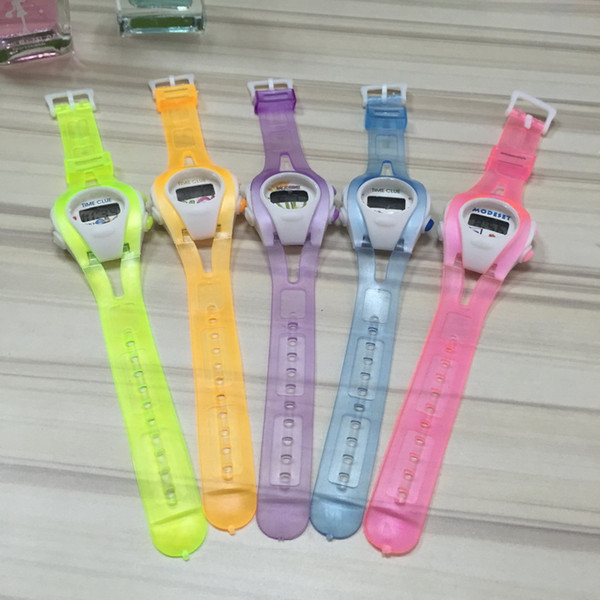 Candy Color Semitransparent Band Watch Boys Girls Children Students Watch Digital Sports Wrist Watch Small Gifts for Kids Free DHL