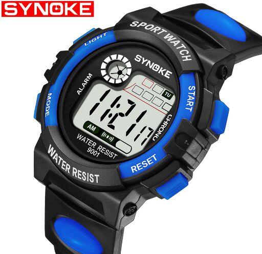 Synoke Children Waterproof 30m Stopwatch Alarm Multifunction Outdoor Sport Watch 7 color Luminous Watches S9001