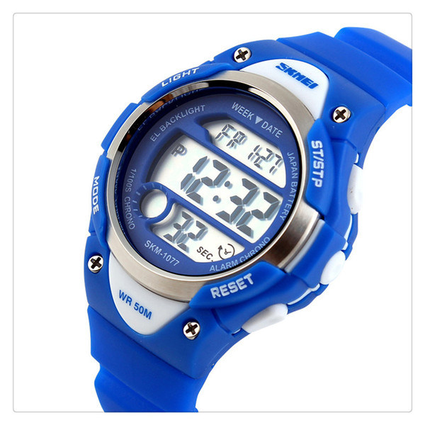 Wholesale Waterproof Wrist Dress Watch Outdoor Sports Children's With LED Digital Alarm Stopwatch Lightweight Silicone Blue Hot Sale