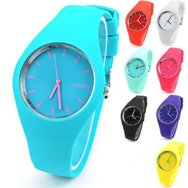 Foreign trade selling watches fashion watches slim Geneva GENEVA Ms. silicone jelly watch Wholesale Hot Silicone Watch Students