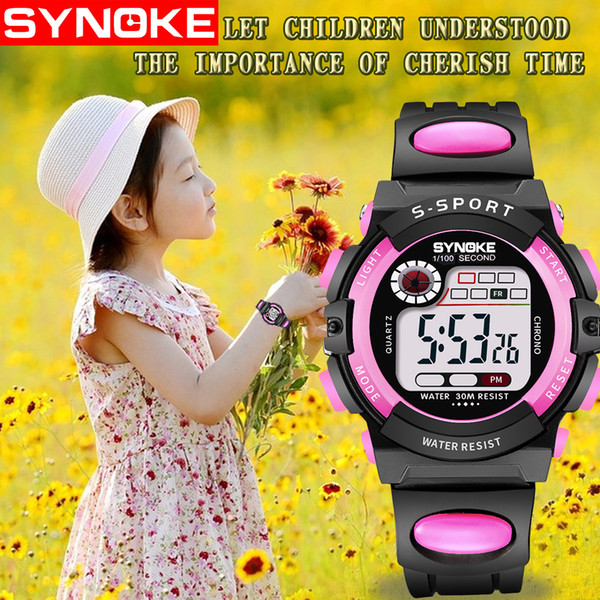 SYNOKE NEW Digital Children Watch Kids Watches Girls Boys Clock Child Sport Wrist Watch Digital-watch for Girl Boy Surprise Gift