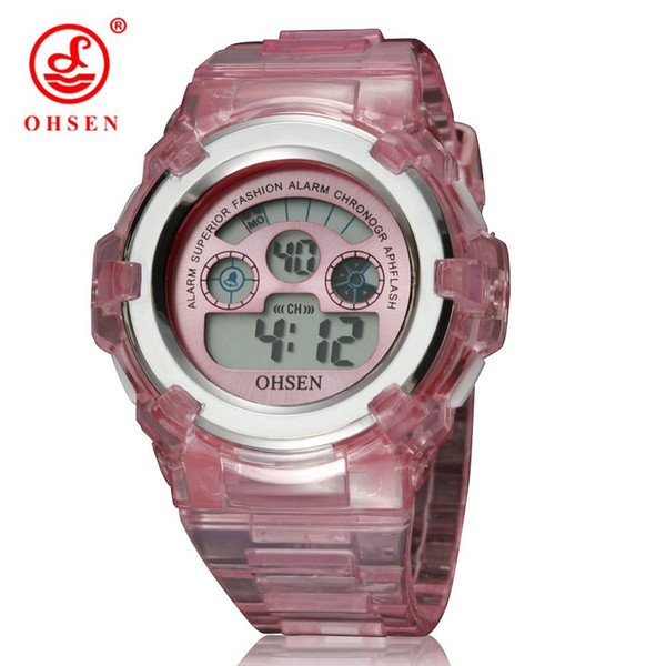 OHSEN Brand Fashion Kids Watches LED Digital Kids Children Sports Watches Jelly Silicone strap Boys Girl Swimming Wrist Watch