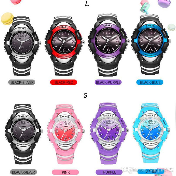 2019 SMAEL Fashion Brand Children Watches LED Digital Quartz Watch Boy And Girl Student Clock Multifunctional Waterproof Wristwatches