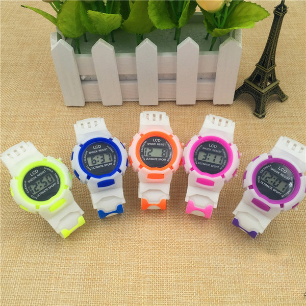 Candy Color Watch Boys Girls Children Students Watch Digital Sports Wrist Watch Small Gifts for Kids Free DHL Shipping