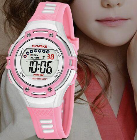 Wholesale Synoke Children Waterproof 50m PU Band Stopwatch Alarm Chime Multifunction Outdoor Watches 9728