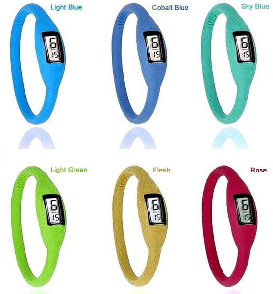 Sports rectangle led watches Rubber belt silicone bracelets Wrist watches outdoor hiking wear plastic wrist watches free shipping