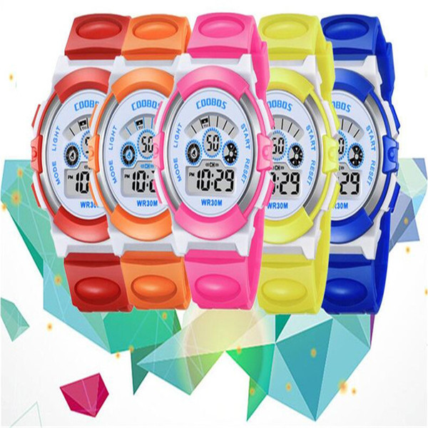 Children Watch Kids Cartoon Electronic LED Digital Wristwatch Boys Girls Unisex Luminous Alarm Clock Calendar Sports Watches Gift