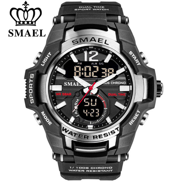 Smael 2019 Men Watches Fashion Sport Super Cool Quartz Led Digital Watch 50m Waterproof Wristwatch Men's Clock Relogio Masculino