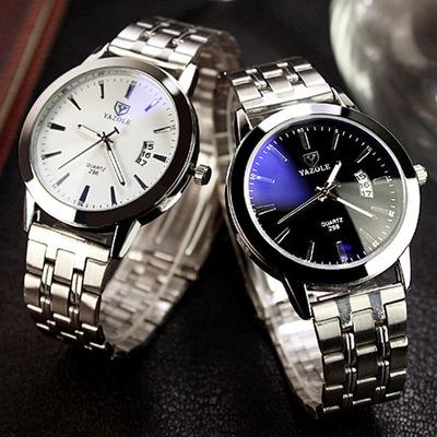 2018 new style steel band hot season calendar Korean character watch waterproof tide couple quartz watch